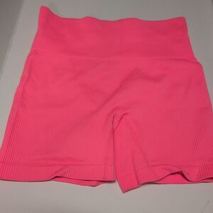 Women's‎ Colsie Hot Pink Seamless Ribbed Bike Shorts Loungewear Activewear 4"